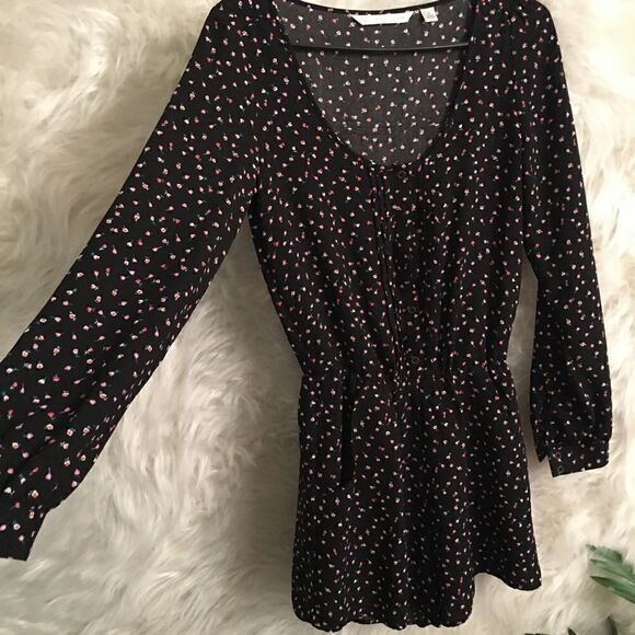 Lauren Conrad Button up long sleeve pocket romper - Picture 2 of 5